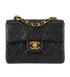 Mini Square Classic Flap, &pound;3,300, Handbags, Black, Lambskin Leather, Front view